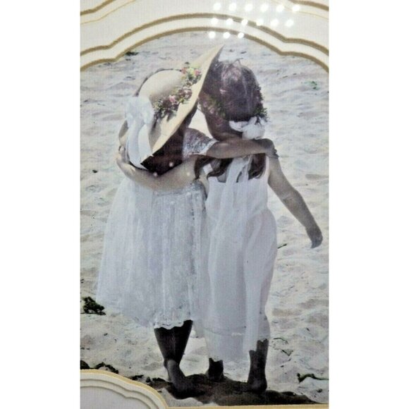 Framed Photo Two Girls Matted Valentine An Old Friend Is Better Than 2 New Ones - Picture 2 of 6